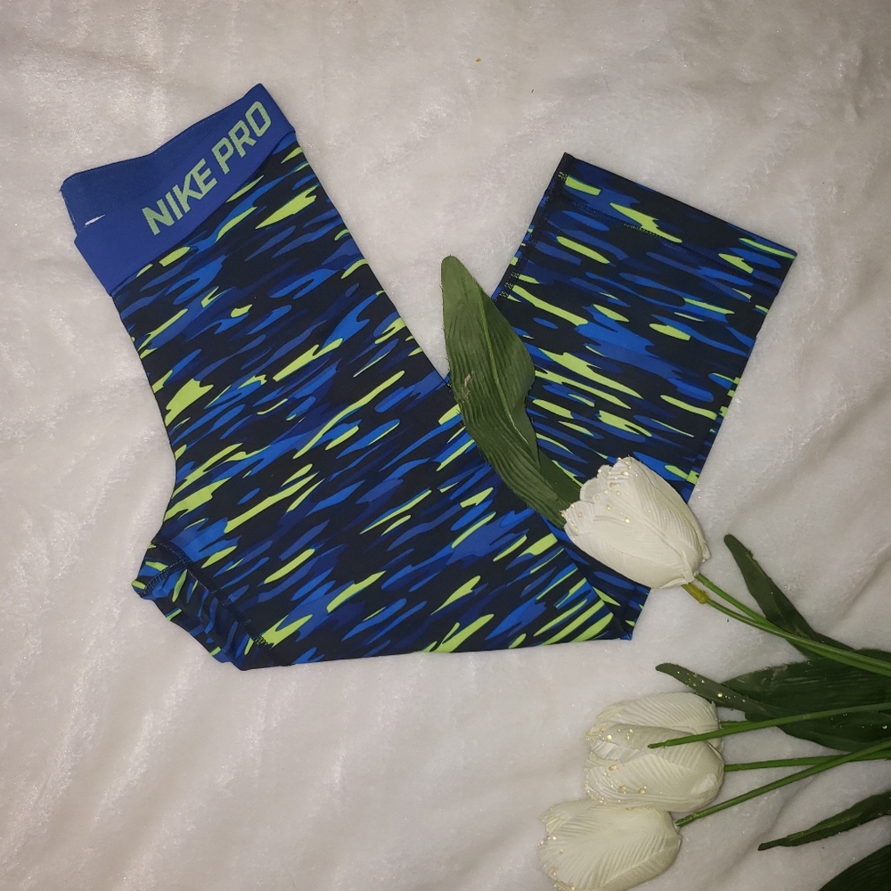 Green/Blue Nike Pro legging